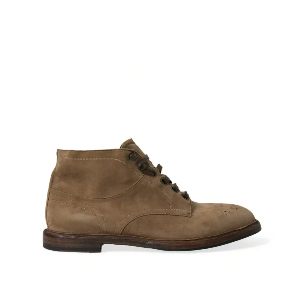 Dolce & Gabbana Braune Leder Schnürstiefel Schuhe - EU41.5/US8.5
