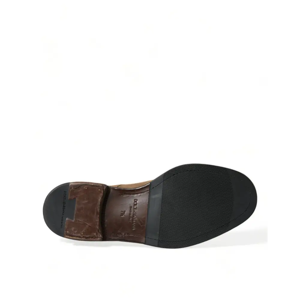 Dolce & Gabbana Braune Leder Schnürstiefel Schuhe - EU41.5/US8.5