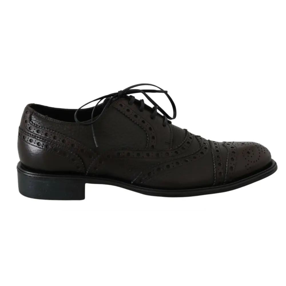 Dolce & Gabbana Braune Leder Wingtip Derby Formelle Schuhe - EU39/US6