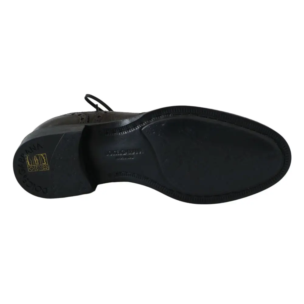 Dolce & Gabbana Braune Leder Wingtip Derby Formelle Schuhe - EU39/US6