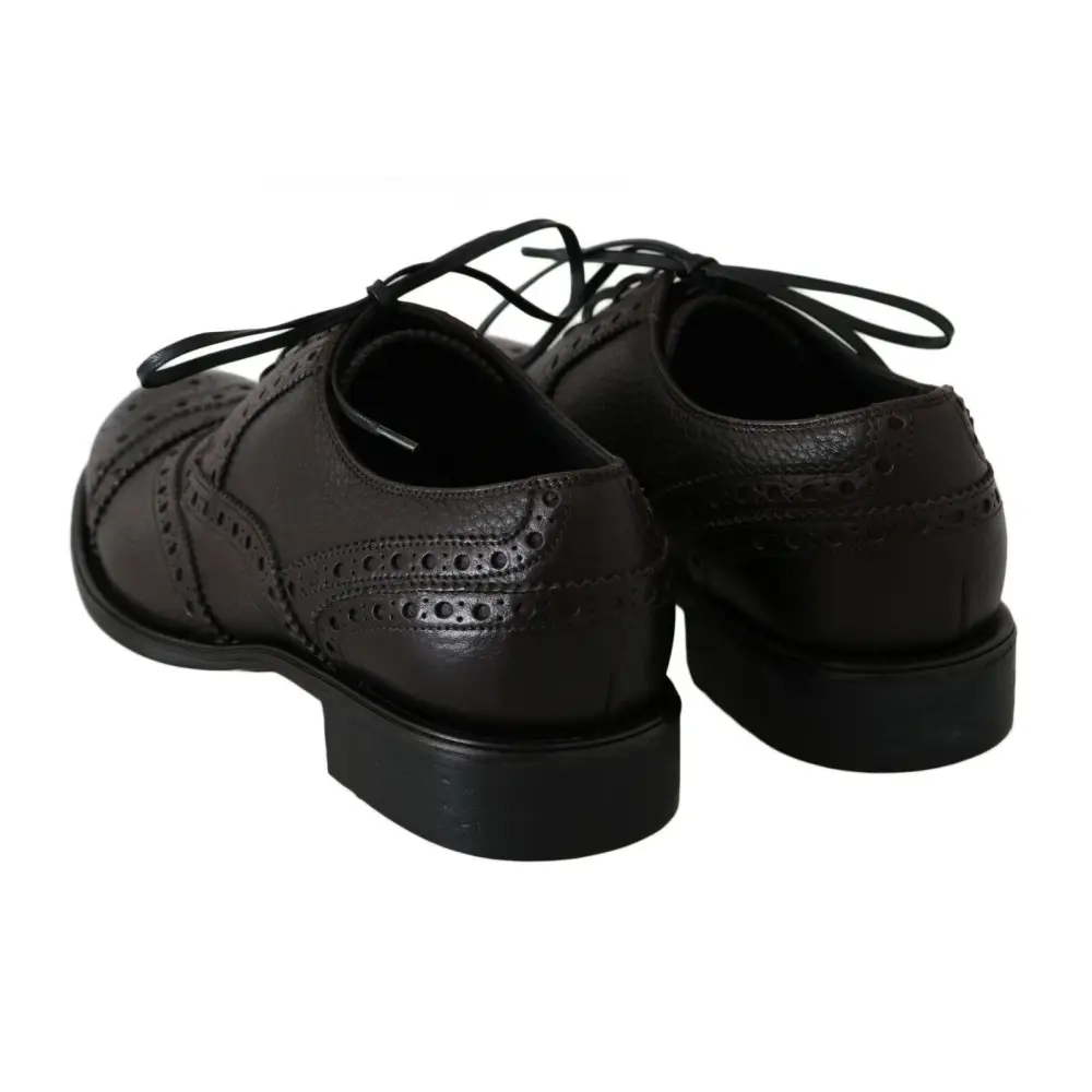 Dolce & Gabbana Braune Leder Wingtip Derby Formelle Schuhe - EU39/US6