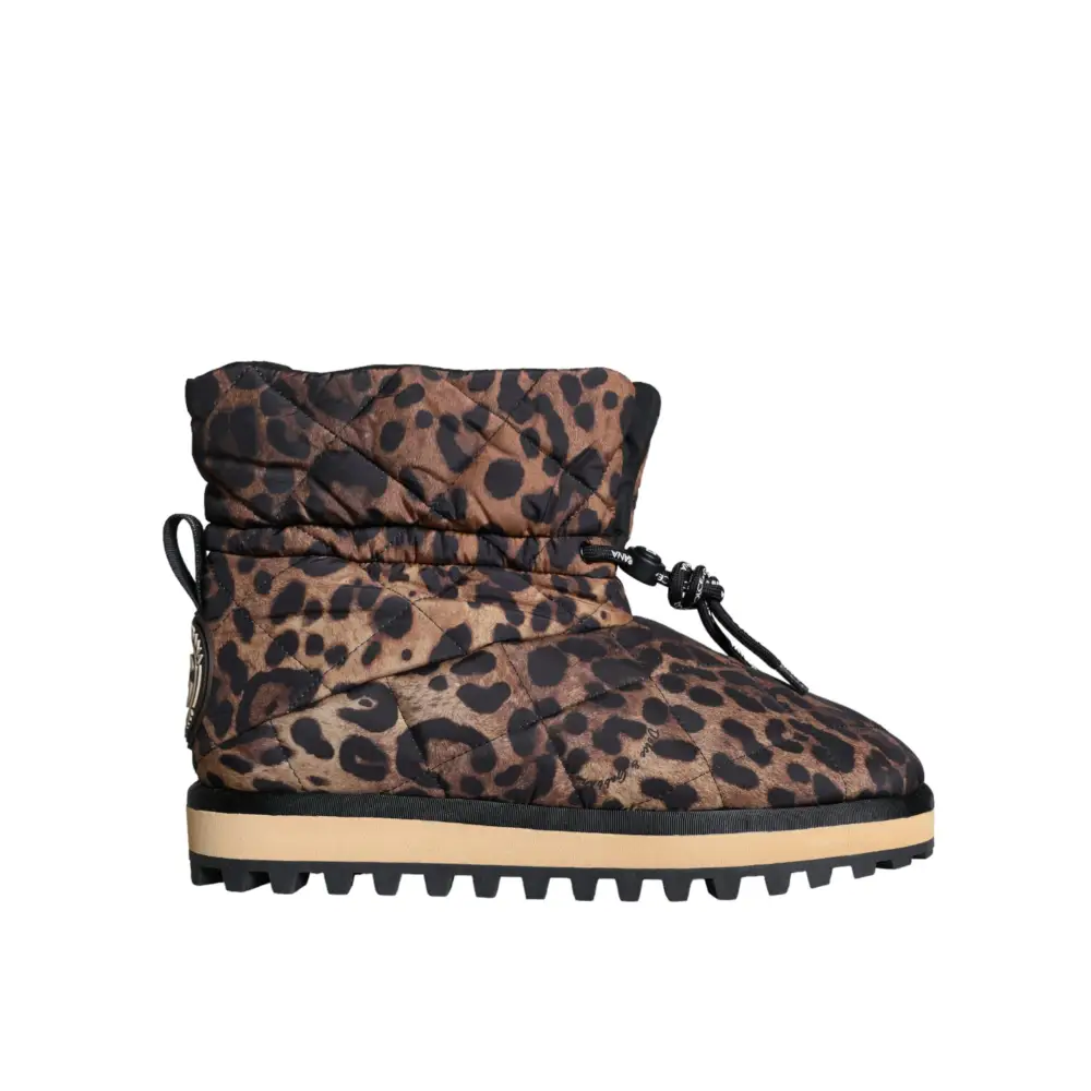 Dolce & Gabbana Braune Leopard-Stiefeletten Gepolsterte Schuhe - EU44/US11