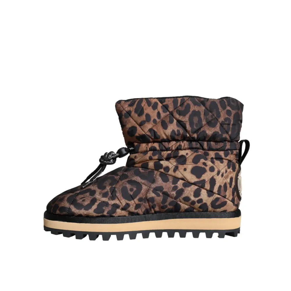 Dolce & Gabbana Braune Leopard-Stiefeletten Gepolsterte Schuhe - EU44/US11