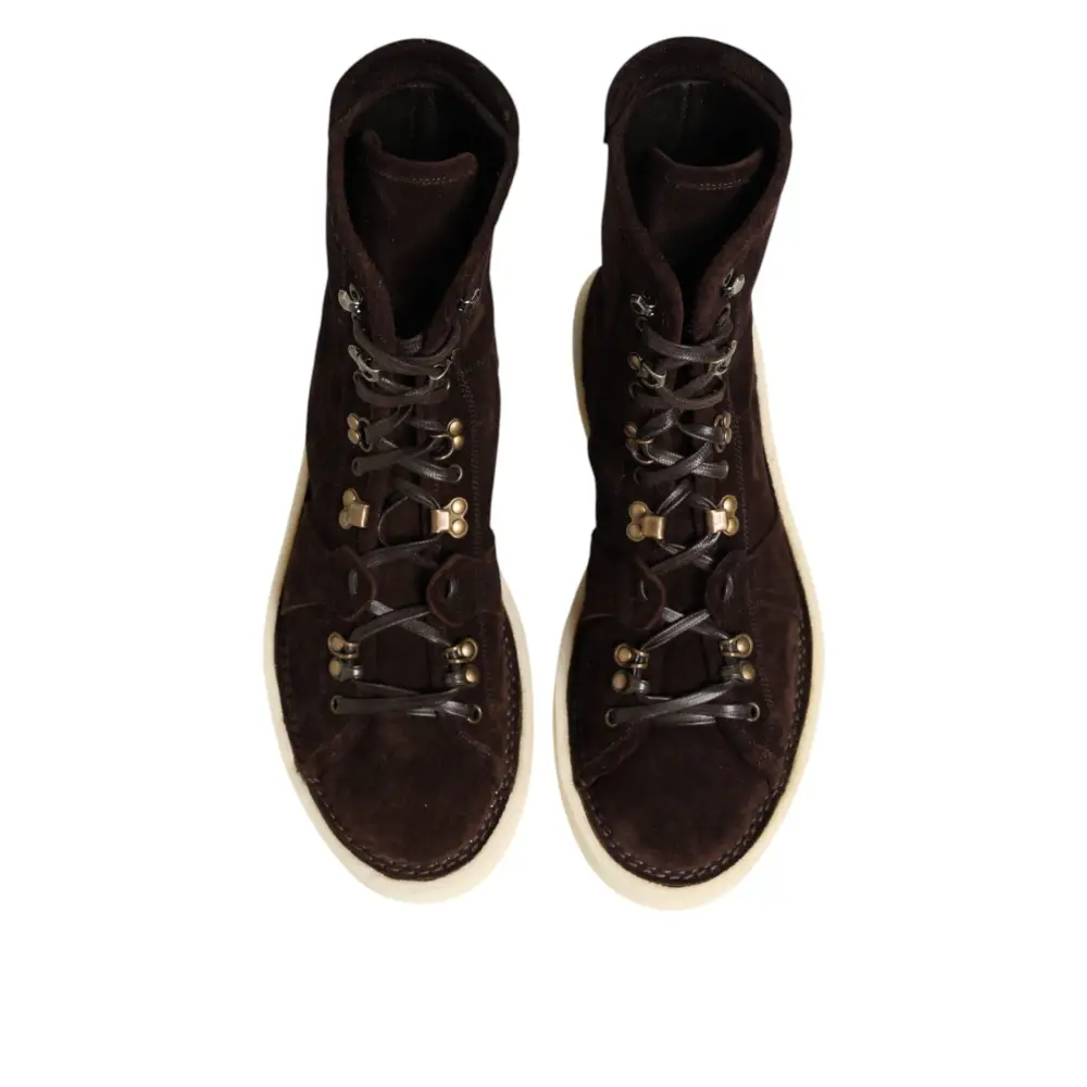 Dolce & Gabbana Braune Wildleder Schnürstiefel kurze Schuhe - EU44/US11