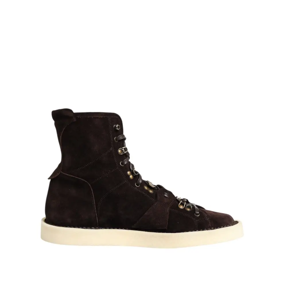 Dolce & Gabbana Braune Wildleder Schnürstiefel kurze Schuhe - EU44/US11