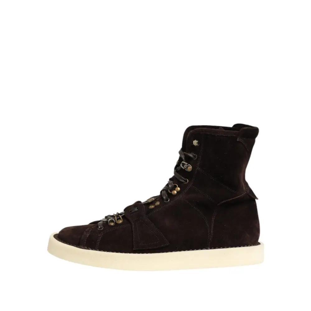 Dolce & Gabbana Braune Wildleder Schnürstiefel kurze Schuhe - EU44/US11