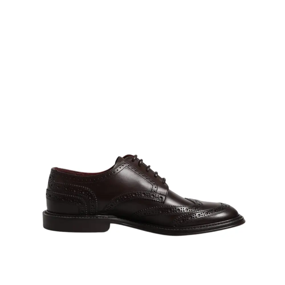 Dolce & Gabbana Braunes Leder Derby Wingtip Lace Up Formal Dress Schuhe - EU39/US6