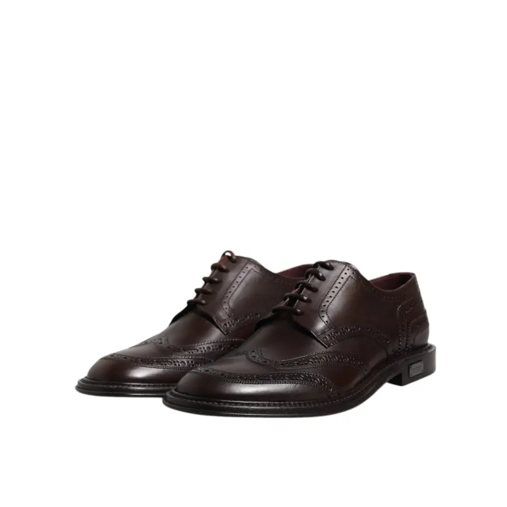 Dolce & Gabbana Braunes Leder Derby Wingtip Lace Up Formal Dress Schuhe - EU39/US6