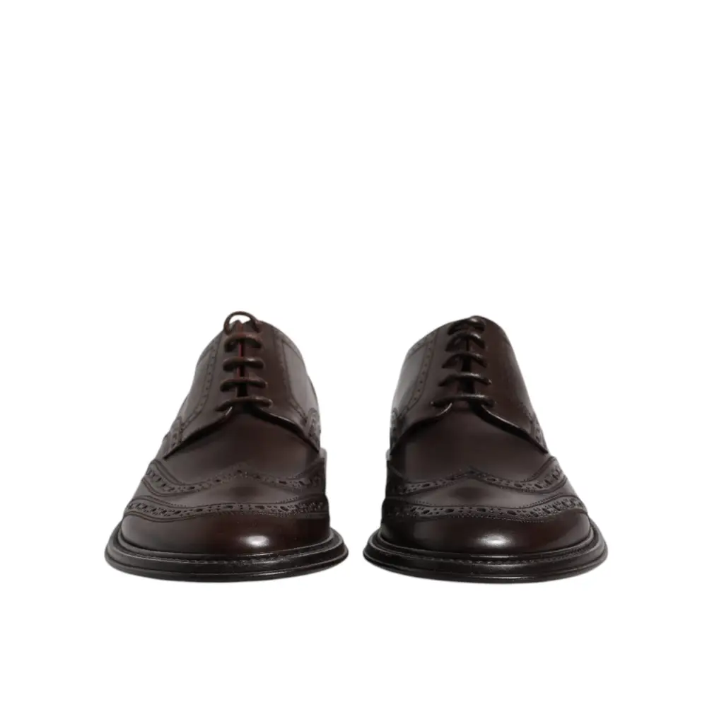Dolce & Gabbana Braunes Leder Derby Wingtip Lace Up Formal Dress Schuhe - EU39/US6