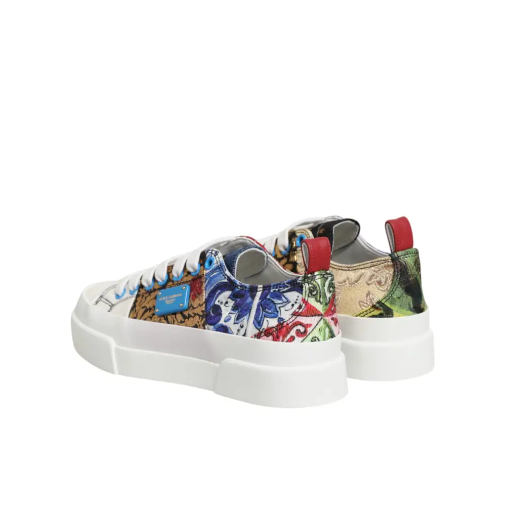 Dolce & Gabbana Bunte Patchwork-Sneakers mit niedrigem Schaft - EU35/US4.5