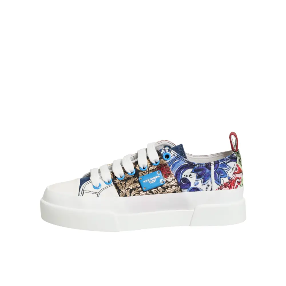 Dolce & Gabbana Bunte Patchwork-Sneakers mit niedrigem Schaft - EU35/US4.5