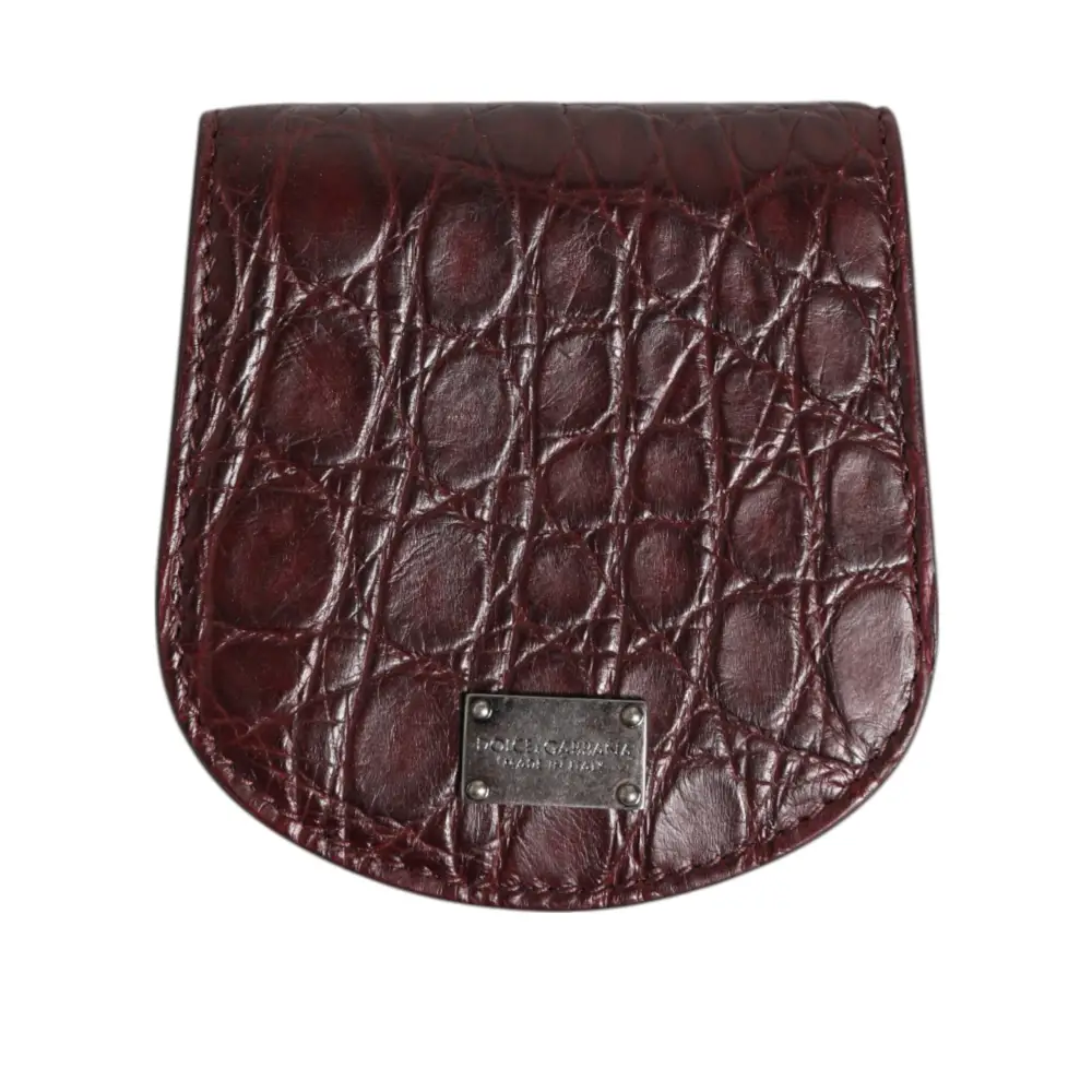 Dolce & Gabbana Burgunder Exotische Haut Münze Kondom Fall Halter Tasche Brieftasche