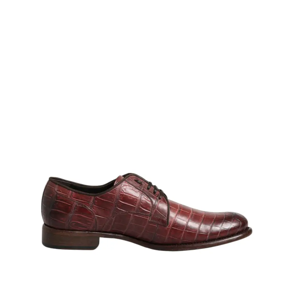 Dolce & Gabbana Burgundy Leder Schnürschuhe Derby Dress Schuhe - EU43/US10