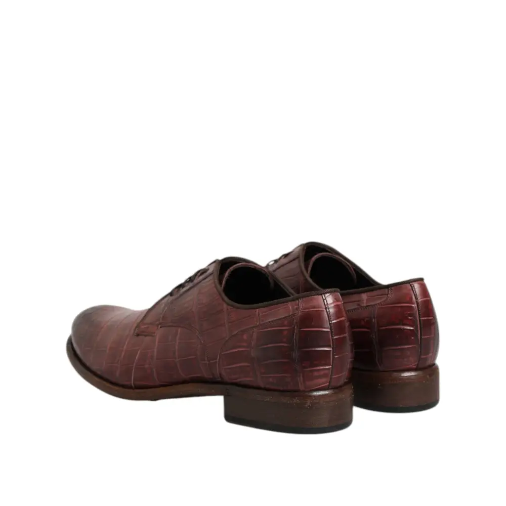 Dolce & Gabbana Burgundy Leder Schnürschuhe Derby Dress Schuhe - EU43/US10