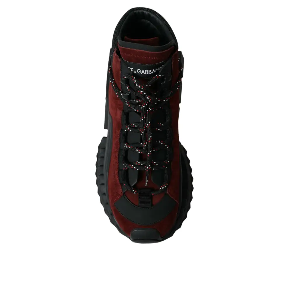 Dolce & Gabbana Burgundy Super King High Top Männer Turnschuhe Schuhe - EU39/US6