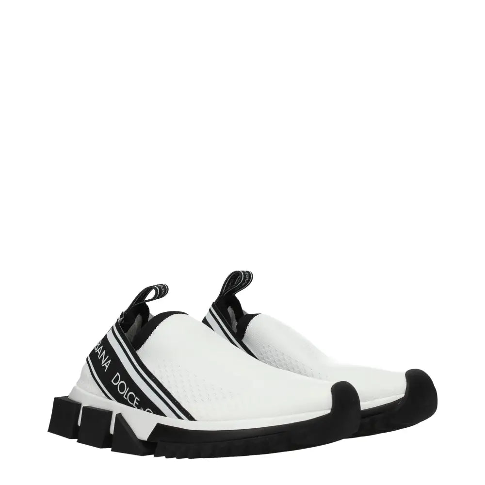Dolce & Gabbana Chunky Sneakers aus weißem Stoff