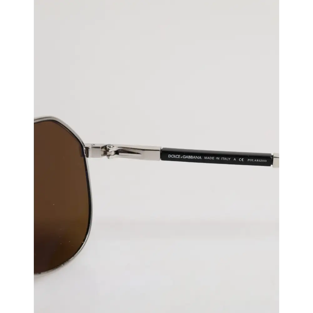 Dolce & Gabbana DG2073 Silberner Stahl Klassischer Pilot Braune Gläser Sonnenbrille