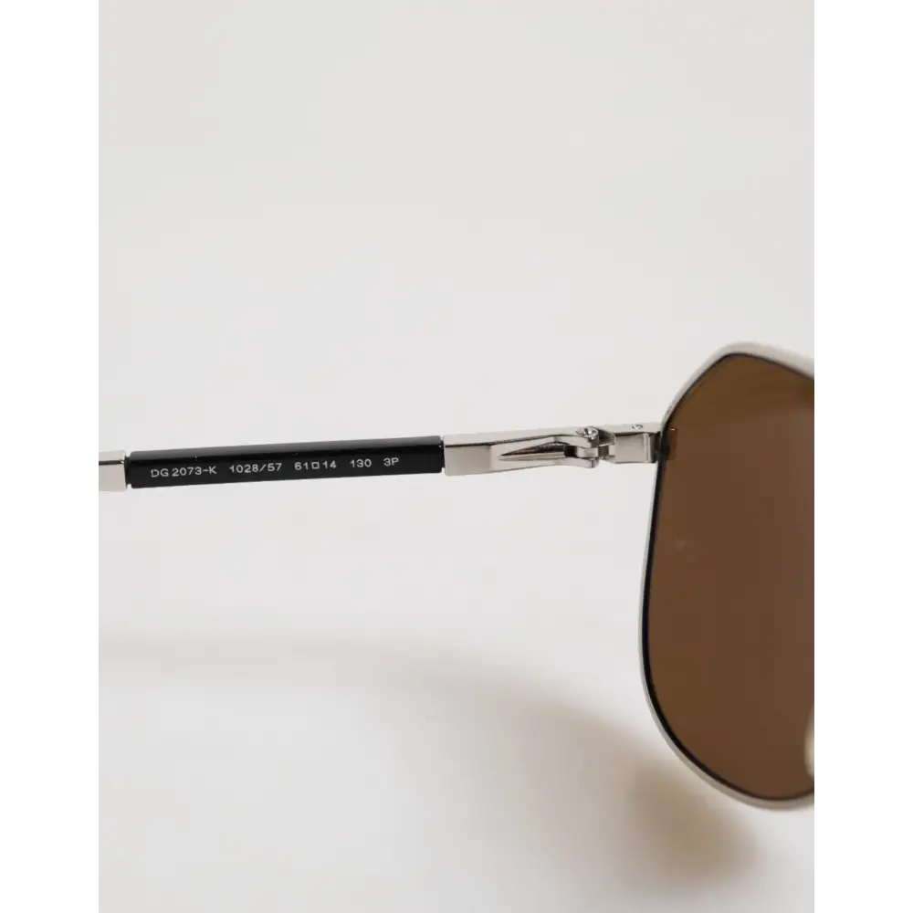 Dolce & Gabbana DG2073 Silberner Stahl Klassischer Pilot Braune Gläser Sonnenbrille