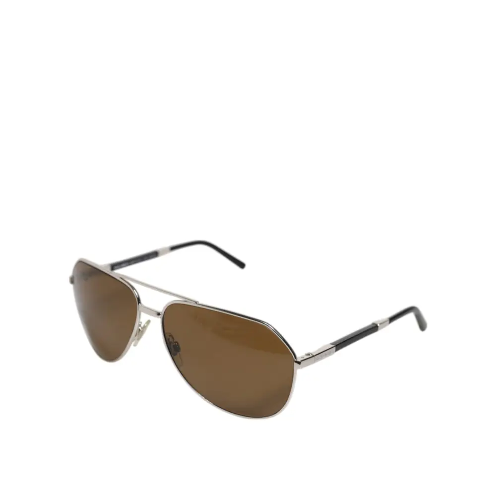 Dolce & Gabbana DG2073 Silberner Stahl Klassischer Pilot Braune Gläser Sonnenbrille
