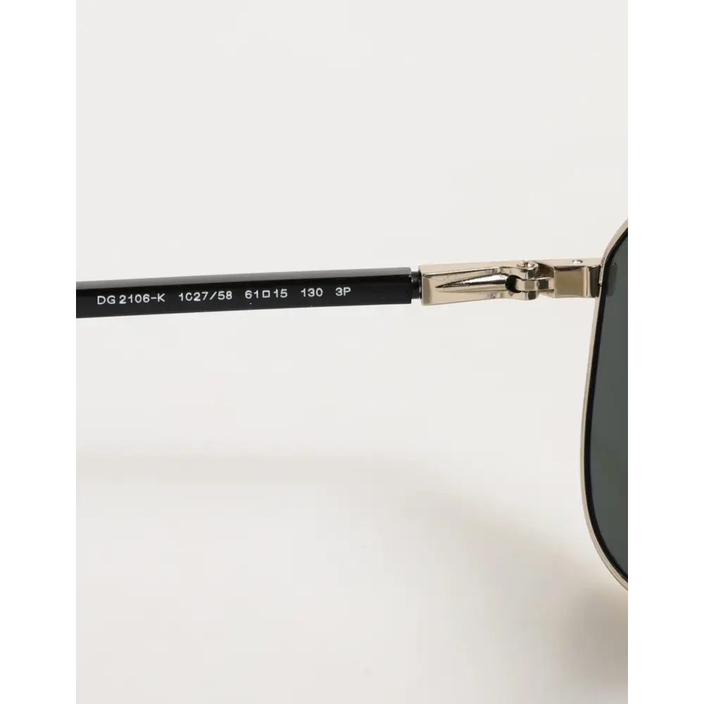 Dolce & Gabbana DG2106K Schwarze Sonnenbrille mit vergoldetem Metallrahmen und polarisierten Gläsern