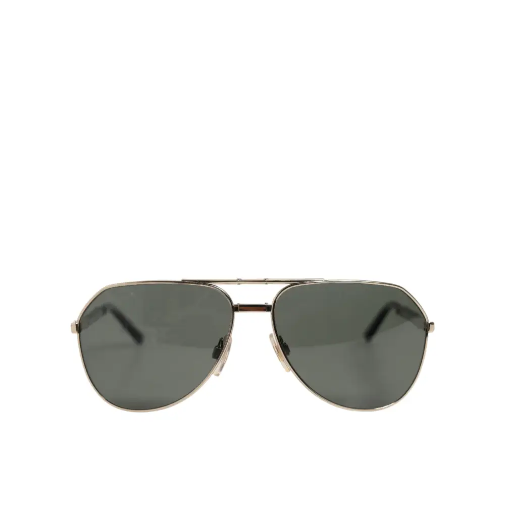 Dolce & Gabbana DG2106K Schwarze Sonnenbrille mit vergoldetem Metallrahmen und polarisierten Gläsern