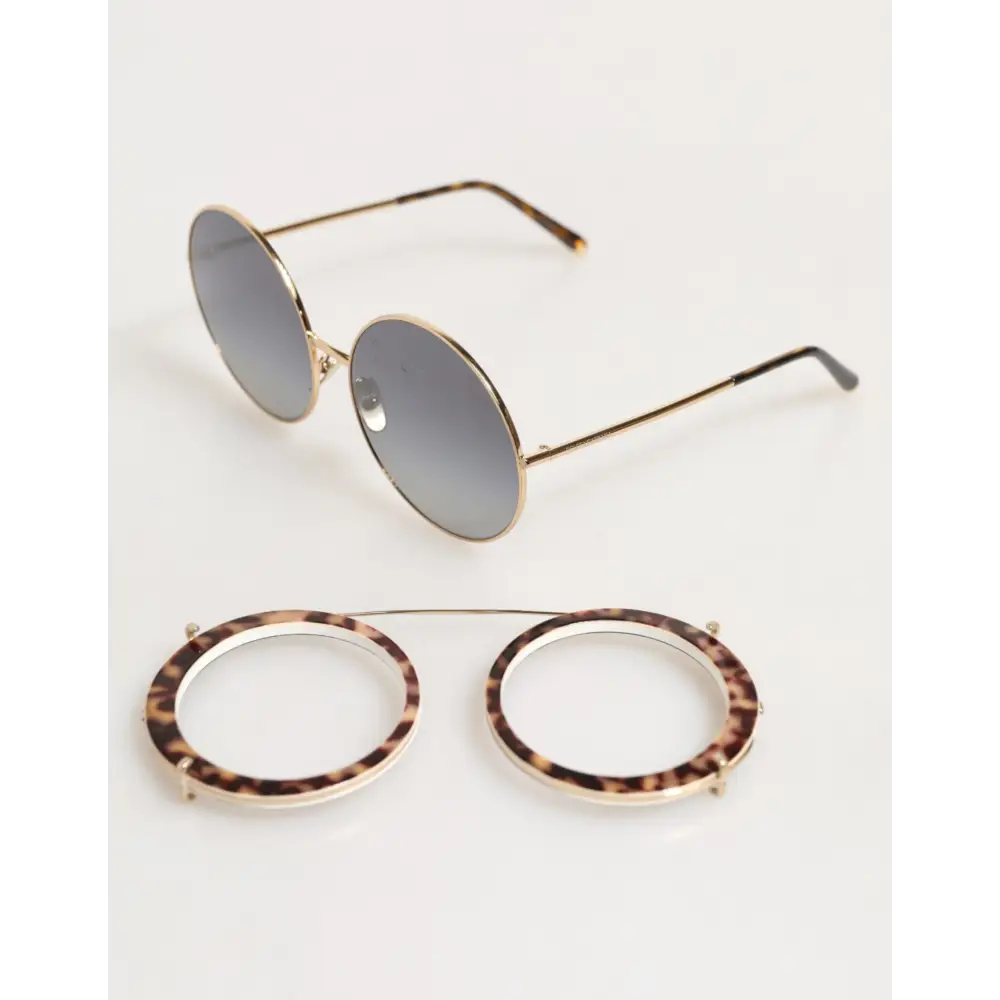 Dolce & Gabbana DG2198 Braune Leopard Print Gradient Runde Sonnenbrille