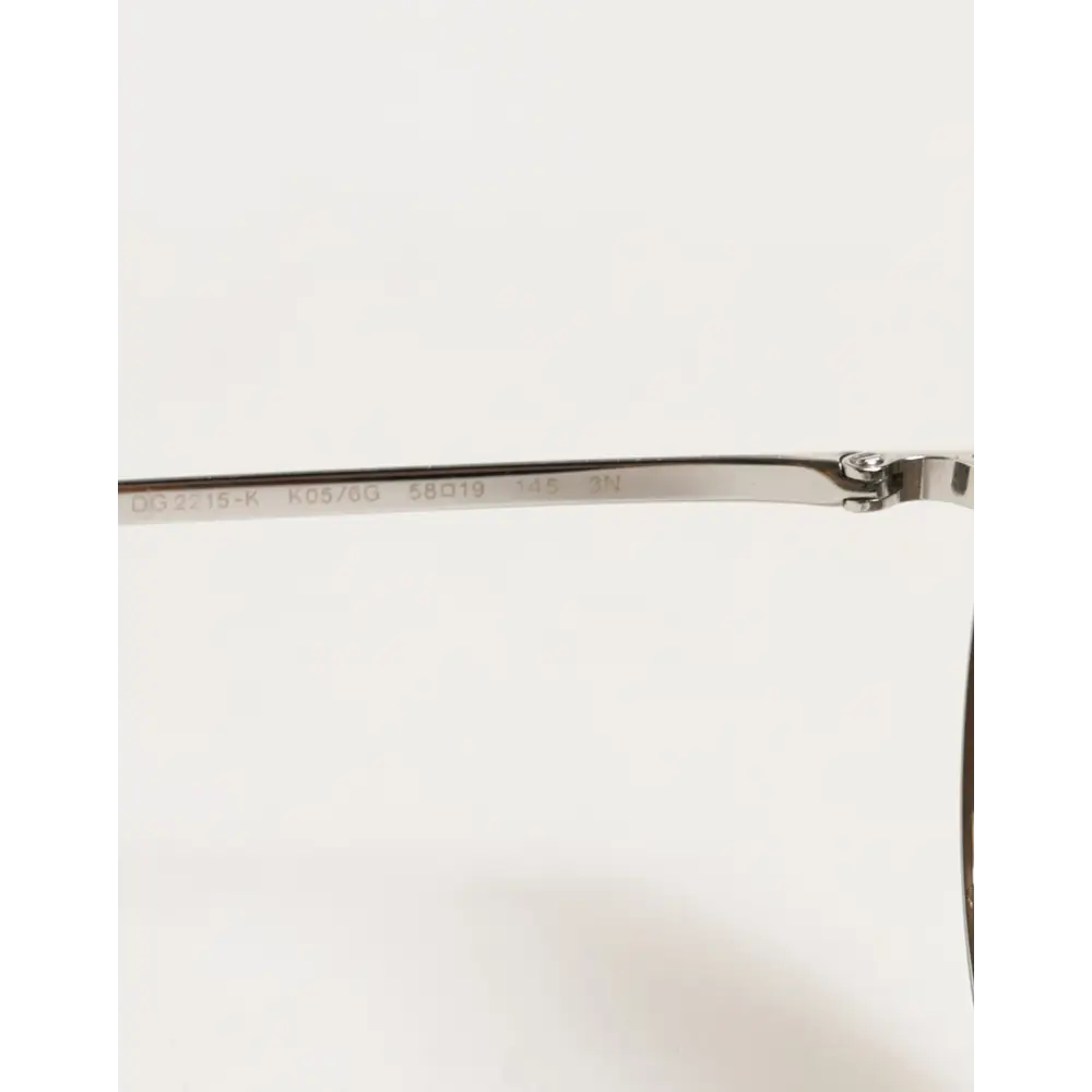 Dolce & Gabbana DG2215K Silberne Metall-Sonnenbrille mit runden Gläsern