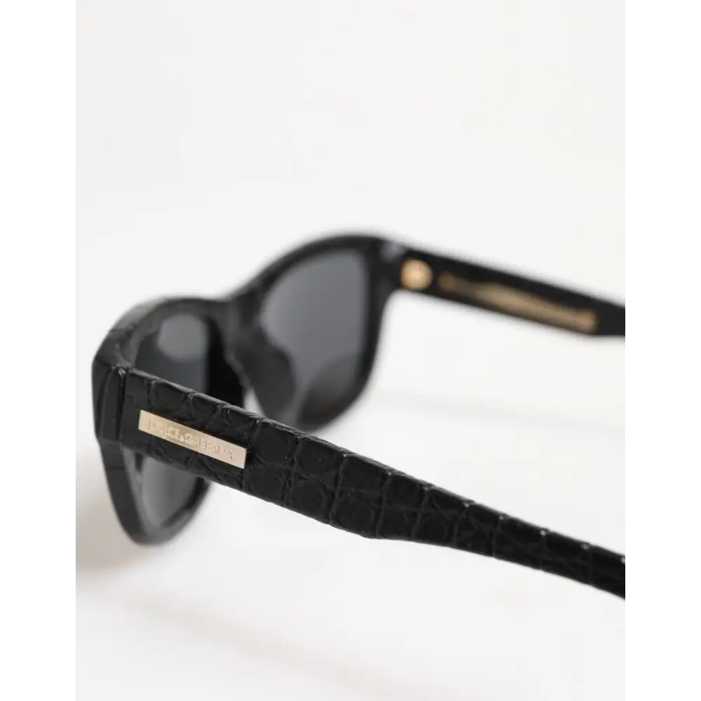 Dolce & Gabbana DG4177 Sonnenbrille mit Lederrahmen und getönten Gläsern