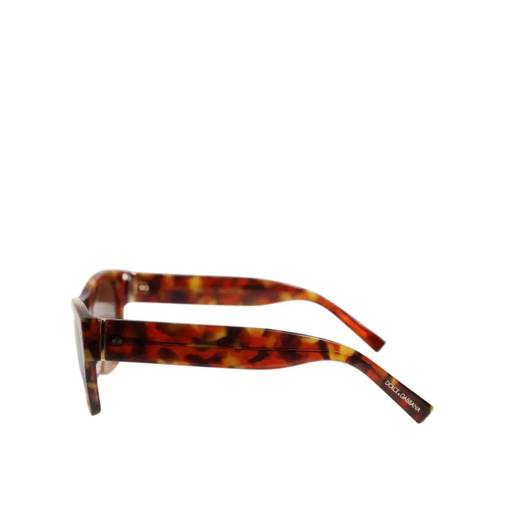 Dolce & Gabbana DG4338F Havana-Braun Vollrand-Sonnenbrille mit runden Gläsern