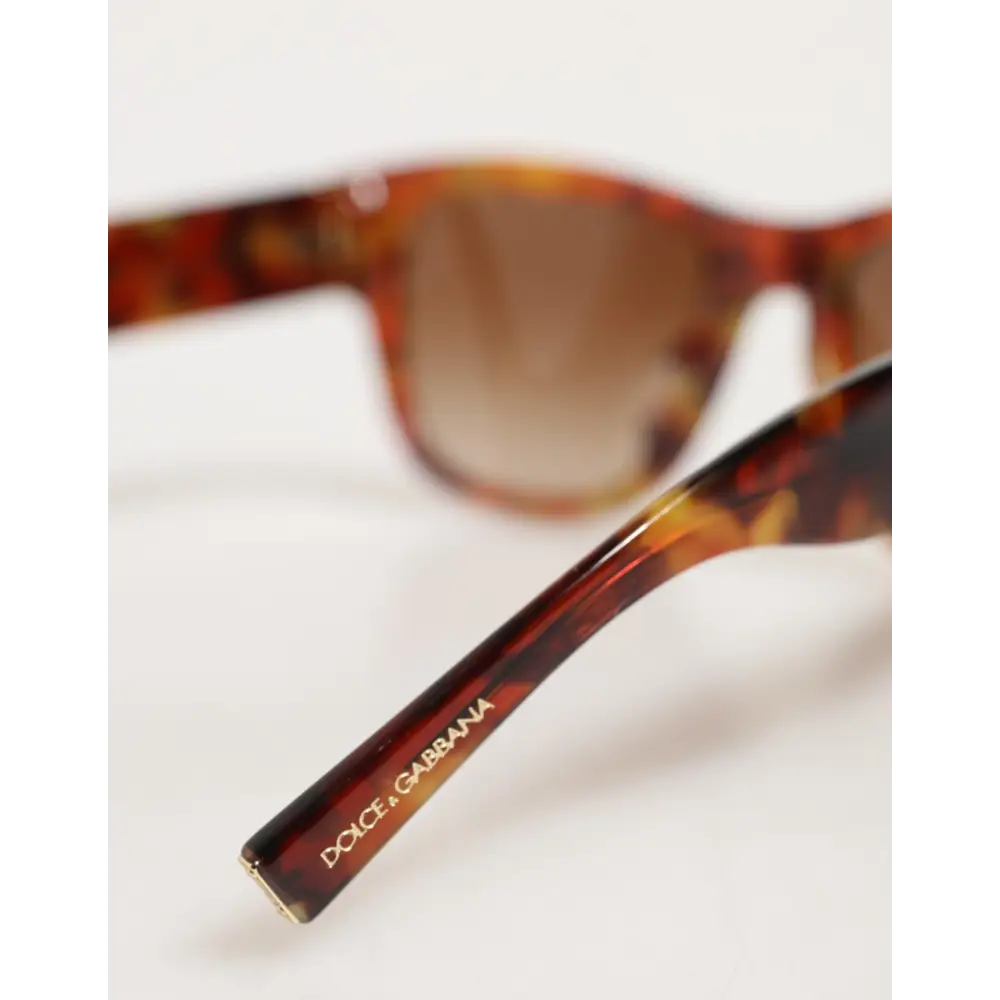 Dolce & Gabbana DG4338F Havana-Braun Vollrand-Sonnenbrille mit runden Gläsern