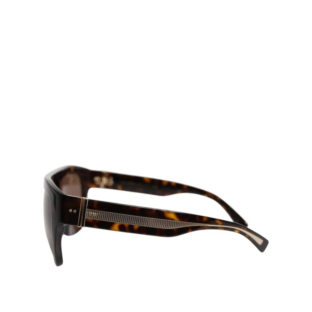 Dolce & Gabbana Dunkelbraune Havanna DG4398F Quadratische Brillenfassung Sonnenbrille