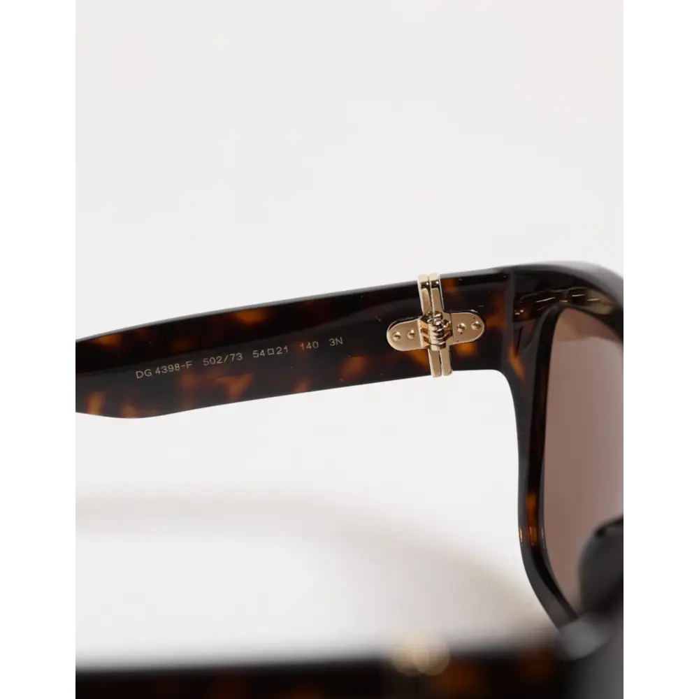 Dolce & Gabbana Dunkelbraune Havanna DG4398F Quadratische Brillenfassung Sonnenbrille