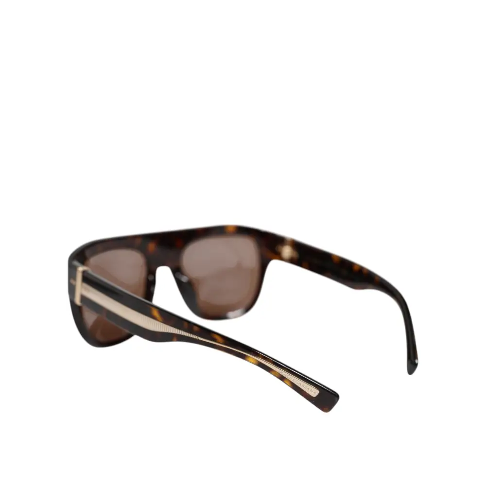 Dolce & Gabbana Dunkelbraune Havanna DG4398F Quadratische Brillenfassung Sonnenbrille