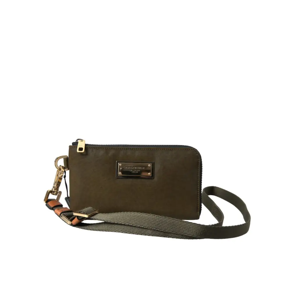 Dolce & Gabbana Dunkelgrünes Nylon Logo Multifunktionsset 2er Set Taschen