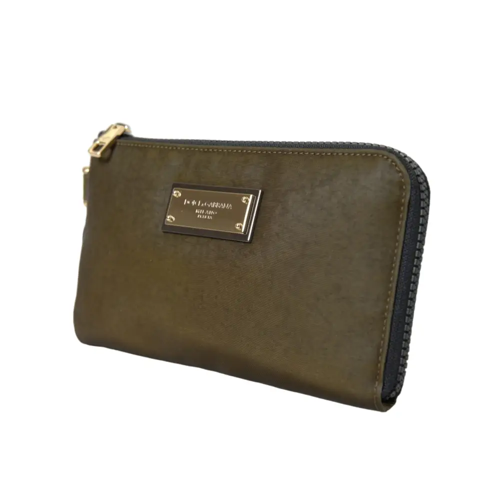 Dolce & Gabbana Dunkelgrünes Nylon Logo Multifunktionsset 2er Set Taschen