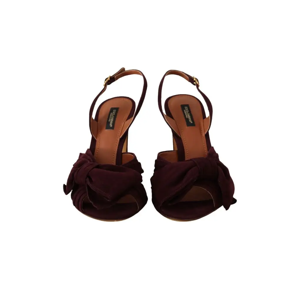 Dolce & Gabbana Dunkellila Wildleder Riemchensandalen Schuhe - EU39/US8.5