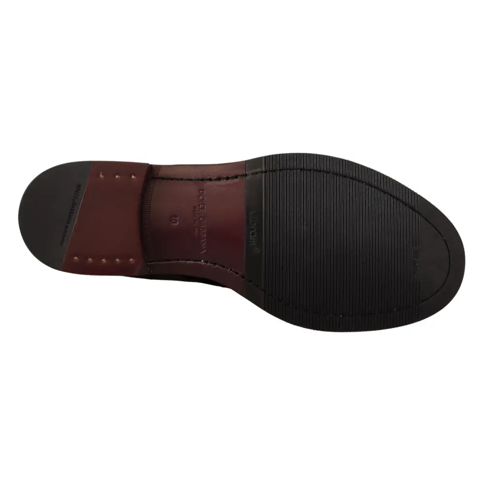 Dolce & Gabbana Exotische Lederschuhe aus schwarzem Samt - EU44/US11