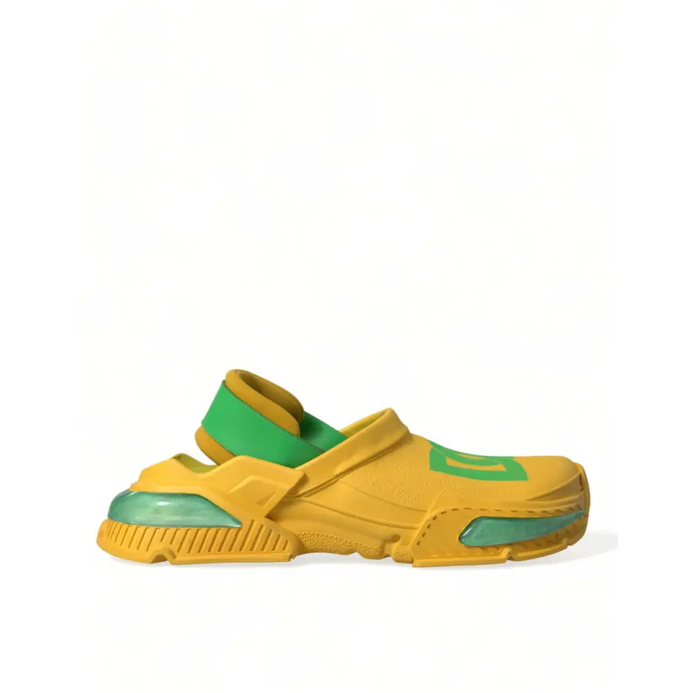 Dolce & Gabbana Gelb Grün Gummi Clogs Männer Pantoffeln Männer Schuhe - EU44/US11