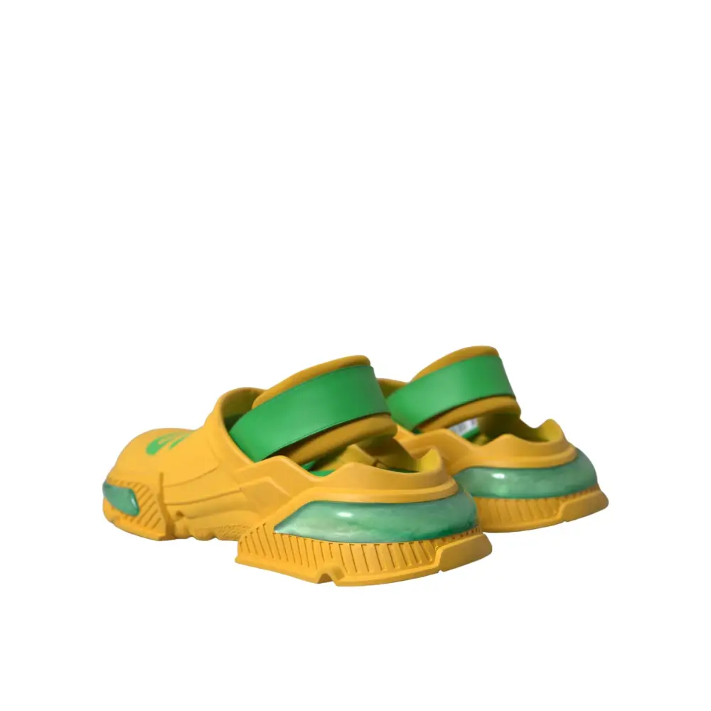 Dolce & Gabbana Gelb Grün Gummi Clogs Männer Pantoffeln Männer Schuhe - EU44/US11