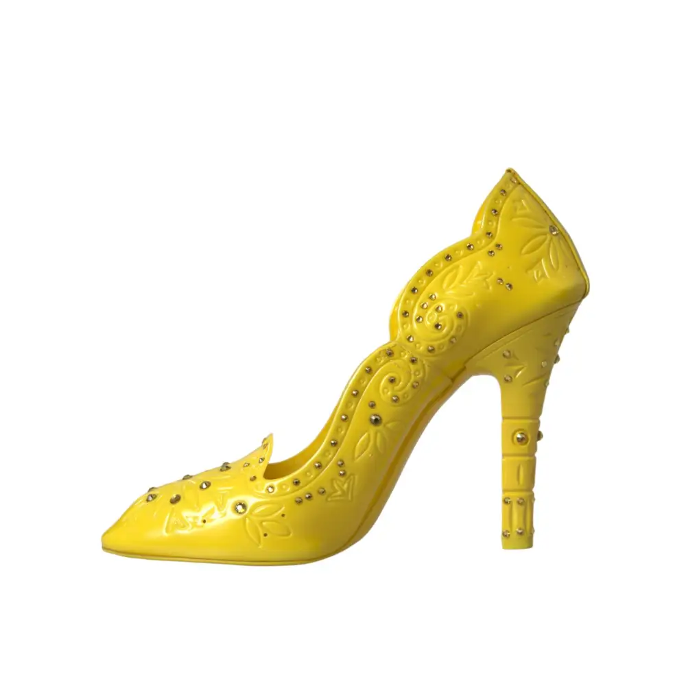 Dolce & Gabbana Gelb Kristall CINDERELLA Heels Pumps Schuhe - EU40/US9.5