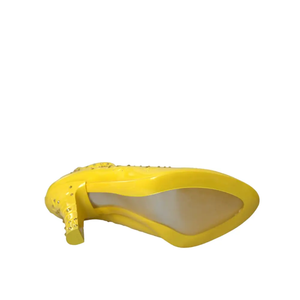 Dolce & Gabbana Gelb Kristall CINDERELLA Heels Pumps Schuhe - EU40/US9.5