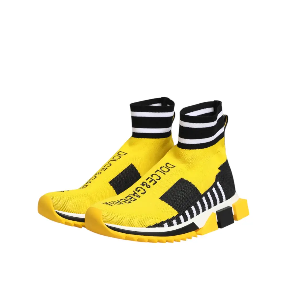 Dolce & Gabbana Gelb Schwarz Sorrento Socken Sneakers Schuhe
