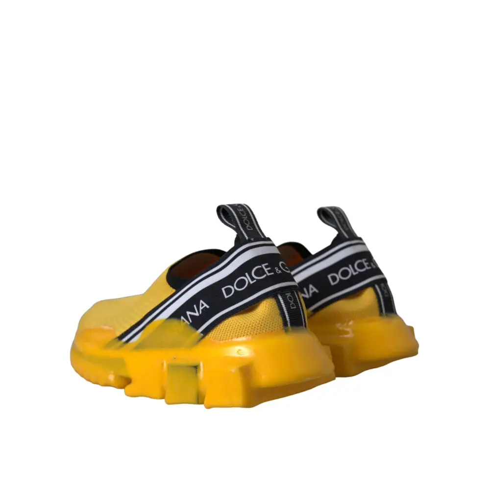 Dolce & Gabbana Gelb Sorrento Slip On Sneakers Frauen Schuhe