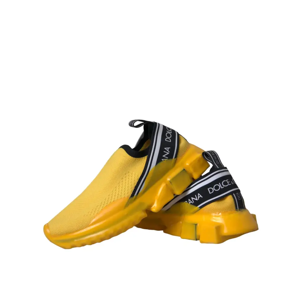 Dolce & Gabbana Gelb Sorrento Slip On Sneakers Frauen Schuhe