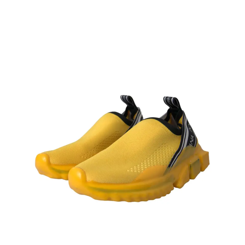 Dolce & Gabbana Gelb Sorrento Slip On Sneakers Frauen Schuhe