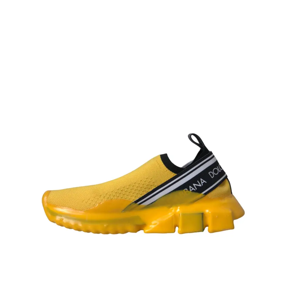 Dolce & Gabbana Gelb Sorrento Slip On Sneakers Frauen Schuhe