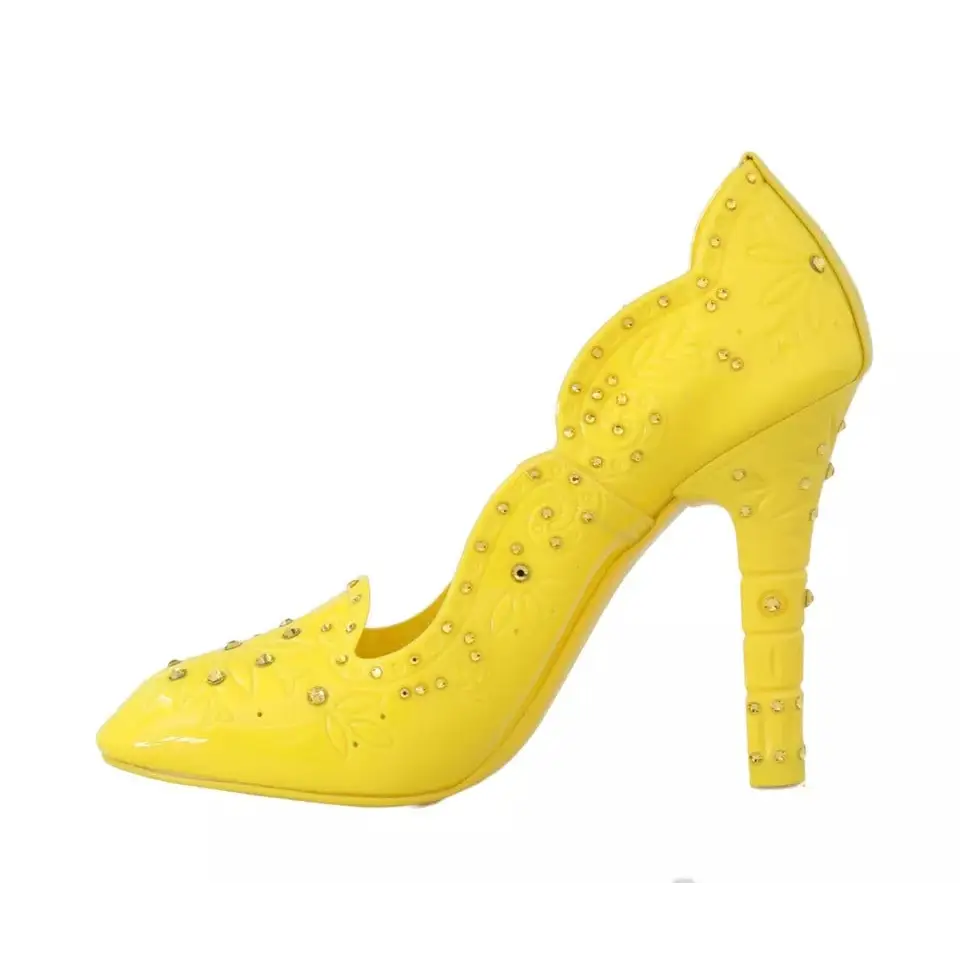 Dolce & Gabbana Gelbe Crystal Heels CINDERELLA Schuhe - EU37.5/US7