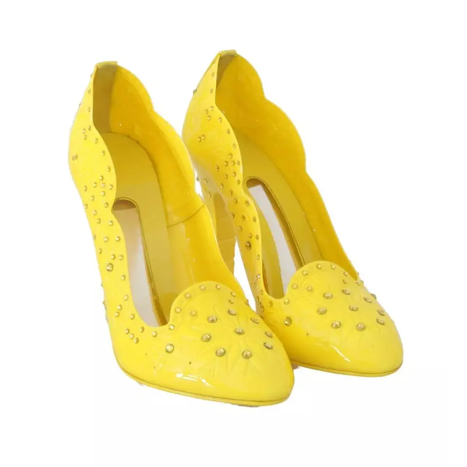 Dolce & Gabbana Gelbe Crystal Heels CINDERELLA Schuhe - EU37.5/US7