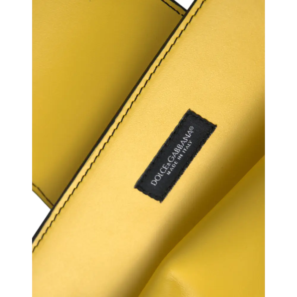 Dolce & Gabbana Gelbes Glattleder DG Logo Clutch Crossbody Case Tasche