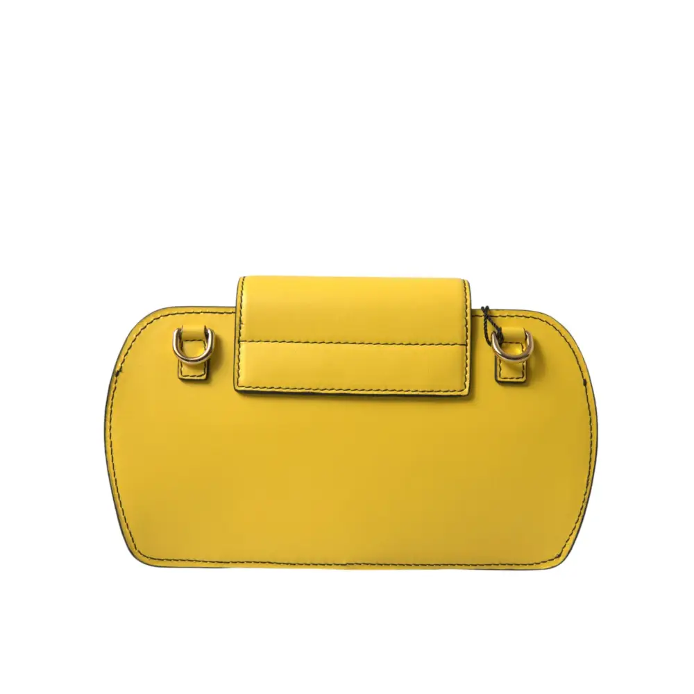 Dolce & Gabbana Gelbes Glattleder DG Logo Clutch Crossbody Case Tasche